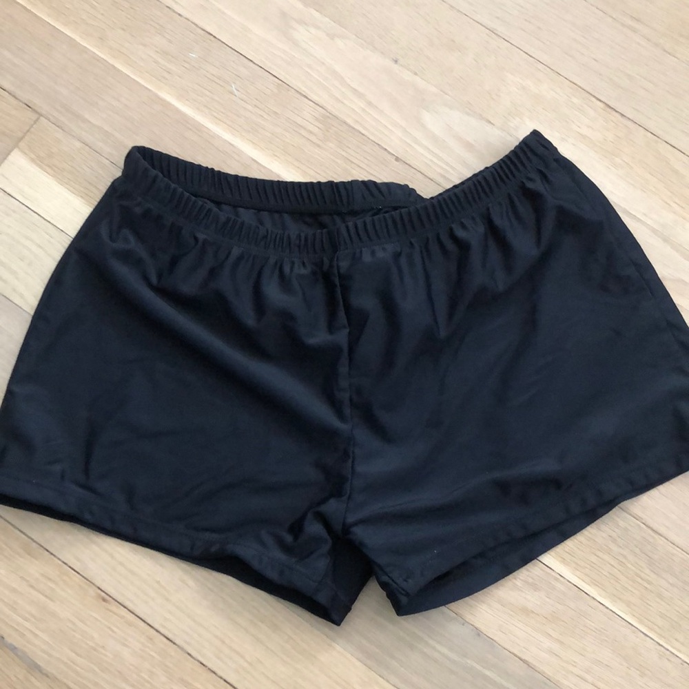Black shorts bathing suit coverup